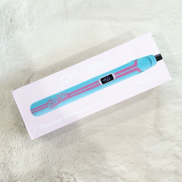 NIB CHI Malibu Barbie 50th Anniversary 1” Titanium Hairstyling Iron Blue Pink - Picture 1 of 6